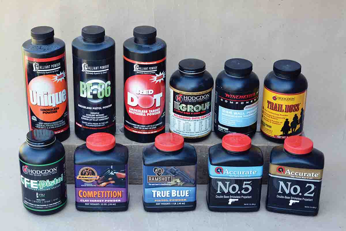 Many powders performed well in the .44-40, with this only being a small sampling of top-notch choices.